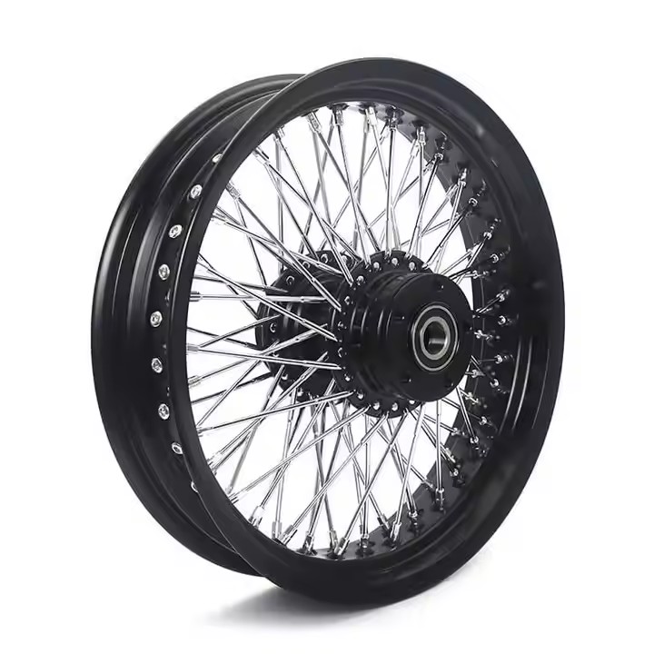 16 17 18 19 20 21 23 Inch Motorcycle Rims Black Color Chrome Spokes Fat Spokes Motorcycle Wheels For Harley