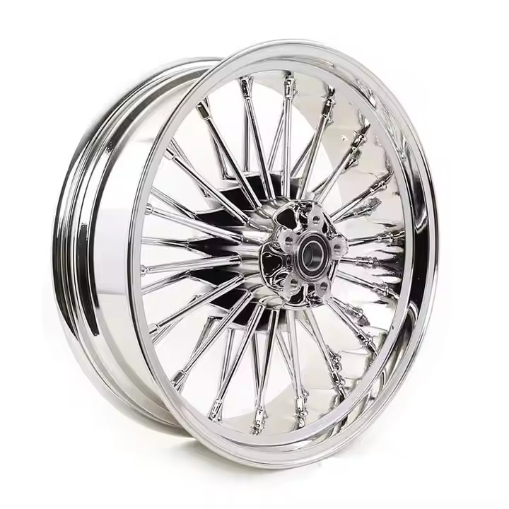 Motorcycle Wheels16x3.5 Rear 18 19 20 21 Inch 48 Fat Spokes Dual Disc Chrome Motorcycle Rims For Harley