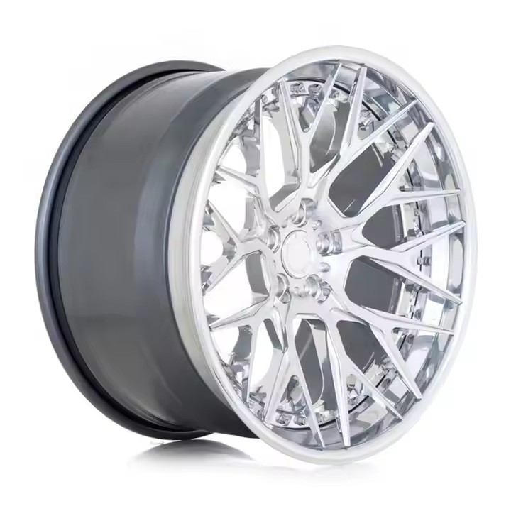 Mesh Design Car Rims 18 19 20 21 22 23 24 25 26 Inch 5x112 High Gloss Silver Aluminum Alloy 3 Piece Forged Wheels for Audi R8
