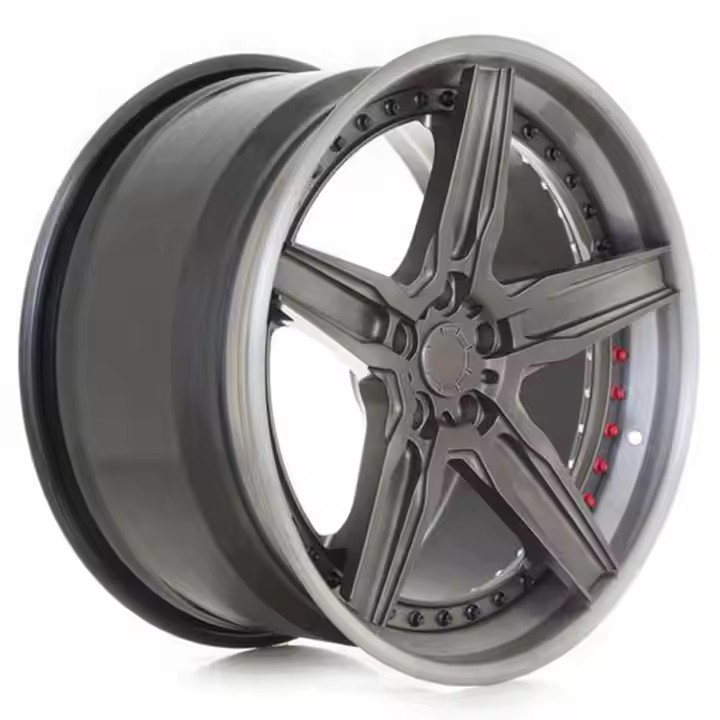 Grey Car Rims 17 18 19 20 21 22 23 24 Inch 5x114.3 Aluminum Alloy 3 Piece Forged Wheel 5 Spoke For Ferrari 488 GTB