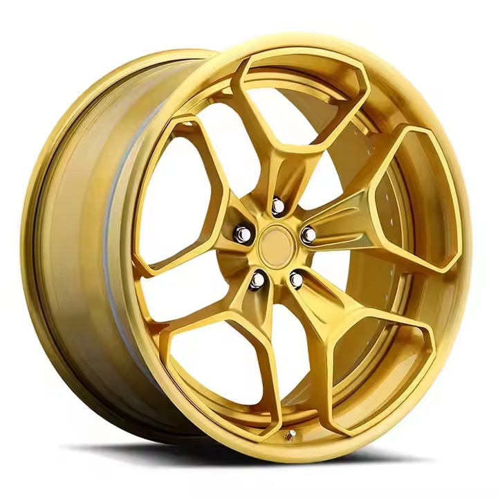Passenger Car Wheels 18 19 20 21 22 24 Inch 5x112 5x120 3 Piece Gold Plated Concave Forged Wheels For BMW 6 Series M3 M4 Audi R8