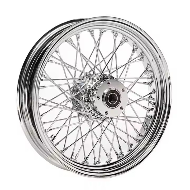 18 Inch Custom Aluminum Motorcycle Rims All Chrome 80 Spokes Motorcycle Wheels For Harley