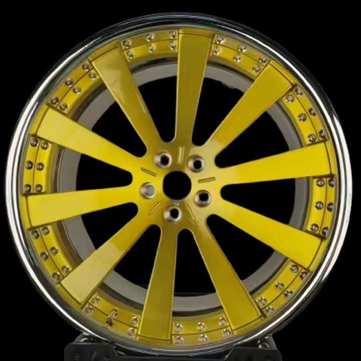 Gold Brushed Spoke Car Wheel Rims 16 To 26 Inch 5x112 Electroplate Rim Doublock Wheels Forged For Mercedes Benz C63 E63 AMG