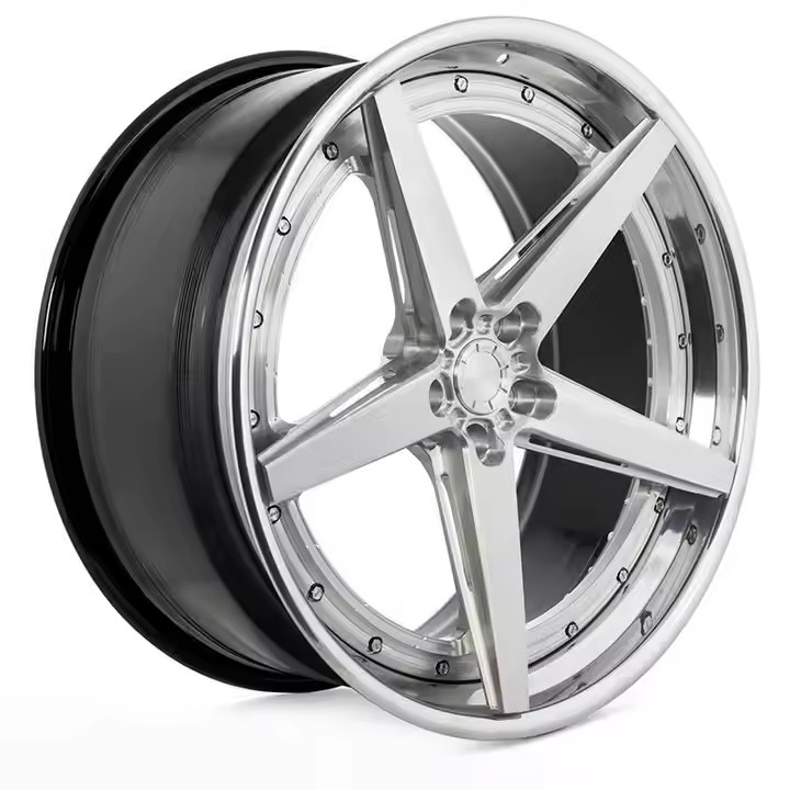 Brushed Silver Car Wheels 18 19 20 21 22 23 24 Inch 5x114.3 Five Spoke 3 Piece Ferrari Forged Wheels For Ferrari 488 GTB