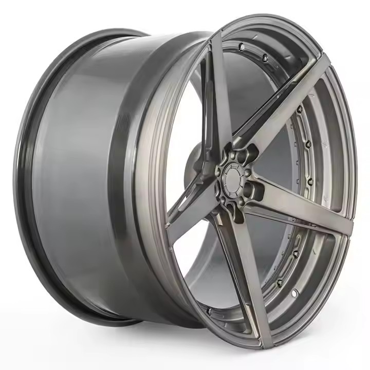 Grey Finish Car Wheels 18 19 20 21 22 23 24 Inch 5x112 Five Spoke 2 Piece Forged Wheels For Mercedes Benz GLE63 GLC300 GLS400